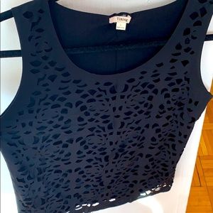 Black Spandex Material Tank with Cut Outs
